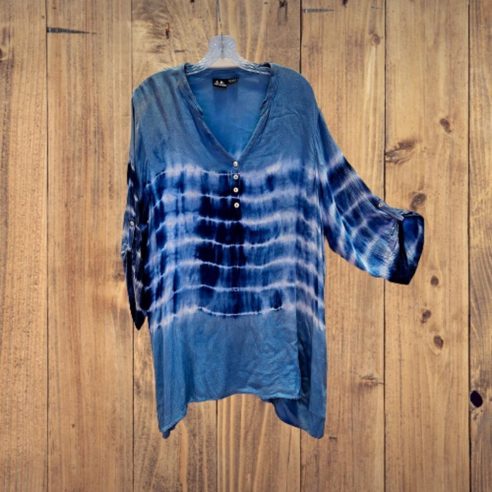 S.R. Fashion Distressed Blue Tunic